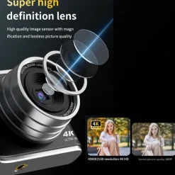 Retro Fashion 64 Megapixel Digital Camera 4K HD CMOS Lens HD Wide-Angle Shooting Camera