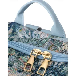 Retro Floral Fabric Backpack for Women – Bohemian Multi-Way Convertible Bag with Artistic Pattern, Great for Commuting, Shopping, or Weekend Outings