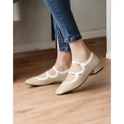 Retro Green Patent Leather Mary Jane Shoes – Women's Vintage Double-Strap Low Block Heels for Casual and Cosplay Wear