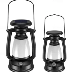 Retro Horse Lantern 3-Color LED Light Stepless Dimming Hanging Solar Rechargeable Outdoor Camping Light