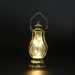 Retro Kerosene Lantern Light Christmas Decorations LED Copper Wire Lamp Creative Candle Lamp Home Decor Halloween Decoration Night Light Portable Lantern