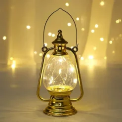Retro Kerosene Lantern Light Christmas Decorations LED Copper Wire Lamp Creative Candle Lamp Home Decor Halloween Decoration Night Light Portable Lantern