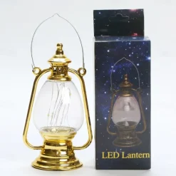 Retro Kerosene Lantern Light Christmas Decorations LED Copper Wire Lamp Creative Candle Lamp Home Decor Halloween Decoration Night Light Portable Lantern