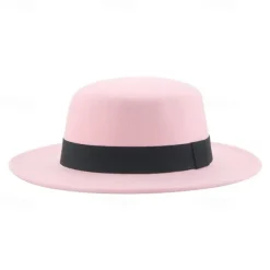 Retro Parent-Child British Style Black Flat Hat Woolen Hat Men And Women Performance Gentleman Hat Felt Hat Children's Performance Hat