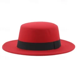 Retro Parent-Child British Style Black Flat Hat Woolen Hat Men And Women Performance Gentleman Hat Felt Hat Children's Performance Hat