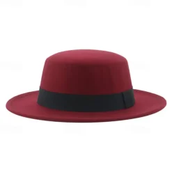 Retro Parent-Child British Style Black Flat Hat Woolen Hat Men And Women Performance Gentleman Hat Felt Hat Children's Performance Hat