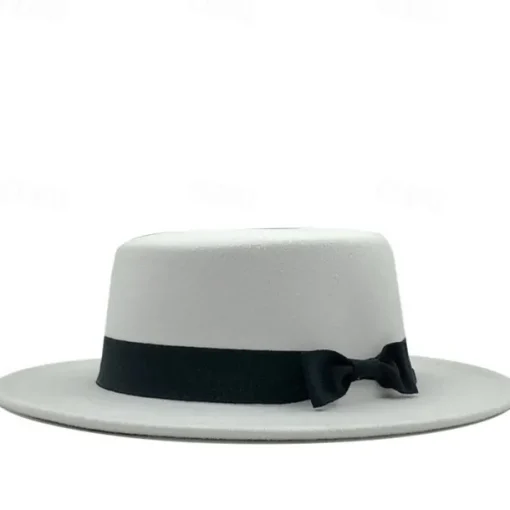 Retro Parent-Child British Style Black Flat Hat Woolen Hat Men And Women Performance Gentleman Hat Felt Hat Children's Performance Hat