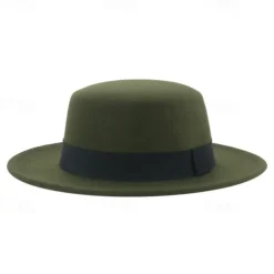 Retro Parent-Child British Style Black Flat Hat Woolen Hat Men And Women Performance Gentleman Hat Felt Hat Children's Performance Hat