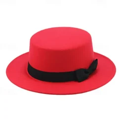 Retro Parent-Child British Style Black Flat Hat Woolen Hat Men And Women Performance Gentleman Hat Felt Hat Children's Performance Hat