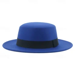 Retro Parent-Child British Style Black Flat Hat Woolen Hat Men And Women Performance Gentleman Hat Felt Hat Children's Performance Hat