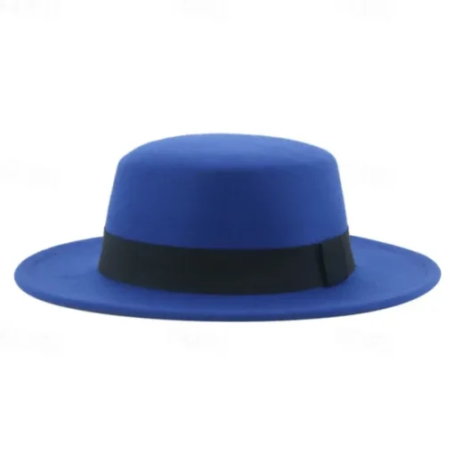 Retro Parent-Child British Style Black Flat Hat Woolen Hat Men And Women Performance Gentleman Hat Felt Hat Children's Performance Hat