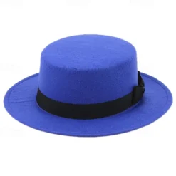 Retro Parent-Child British Style Black Flat Hat Woolen Hat Men And Women Performance Gentleman Hat Felt Hat Children's Performance Hat
