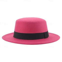 Retro Parent-Child British Style Black Flat Hat Woolen Hat Men And Women Performance Gentleman Hat Felt Hat Children's Performance Hat