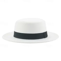 Retro Parent-Child British Style Black Flat Hat Woolen Hat Men And Women Performance Gentleman Hat Felt Hat Children's Performance Hat