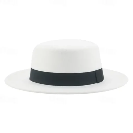 Retro Parent-Child British Style Black Flat Hat Woolen Hat Men And Women Performance Gentleman Hat Felt Hat Children's Performance Hat