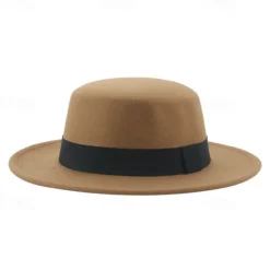 Retro Parent-Child British Style Black Flat Hat Woolen Hat Men And Women Performance Gentleman Hat Felt Hat Children's Performance Hat