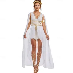 Retro Vintage Ancient Greek Ancient Rome Dress Cosplay Costume Outfits Venus Greek Goddesses Fancy Dress Women's Walpurgis Night Halloween Carnival Masquerade Party / Evening Bachelorette Party