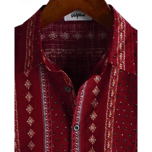 Retro Vintage Boho 1970s Shirt Hawaiian Shirts Hippie Tribal Ethnic Fancy Dress Men's Halloween Carnival Music Festival Beach Vacation Wear Retro Theme Party Adults' Shirt