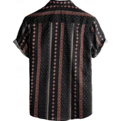 Retro Vintage Boho 1970s Shirt Hawaiian Shirts Hippie Tribal Ethnic Fancy Dress Men's Halloween Carnival Music Festival Beach Vacation Wear Retro Theme Party Adults' Shirt