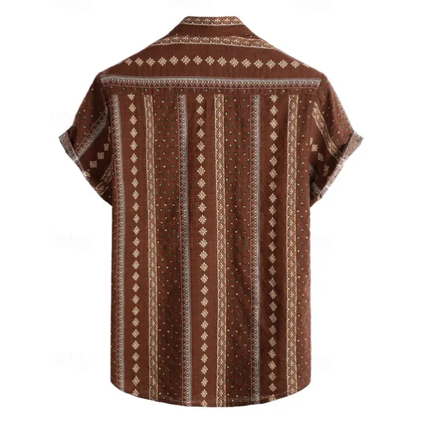 Retro Vintage Boho 1970s Shirt Hawaiian Shirts Hippie Tribal Ethnic Fancy Dress Men's Halloween Carnival Music Festival Beach Vacation Wear Retro Theme Party Adults' Shirt