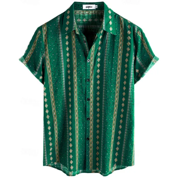 Retro Vintage Boho 1970s Shirt Hawaiian Shirts Hippie Tribal Ethnic Fancy Dress Men's Halloween Carnival Music Festival Beach Vacation Wear Retro Theme Party Adults' Shirt