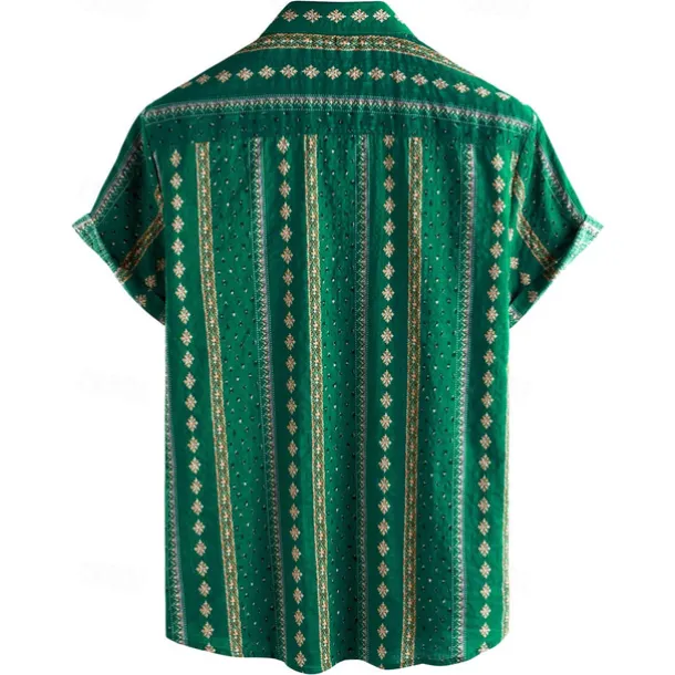 Retro Vintage Boho 1970s Shirt Hawaiian Shirts Hippie Tribal Ethnic Fancy Dress Men's Halloween Carnival Music Festival Beach Vacation Wear Retro Theme Party Adults' Shirt