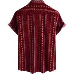 Retro Vintage Boho 1970s Shirt Hawaiian Shirts Hippie Tribal Ethnic Fancy Dress Men's Halloween Carnival Music Festival Beach Vacation Wear Retro Theme Party Adults' Shirt