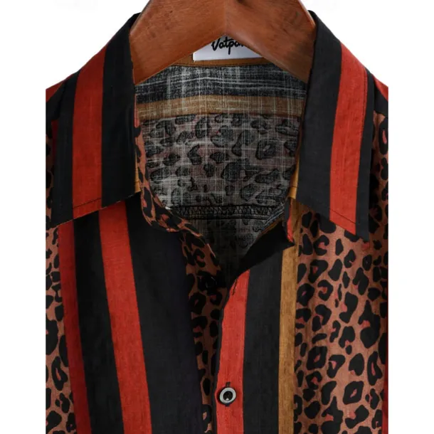 Retro Vintage Boho 1970s Shirt Hawaiian Shirts Hippie Aztec Tribal Fancy Dress Men's Halloween Carnival Music Festival Beach Vacation Wear Retro Theme Party Adults' Shirt