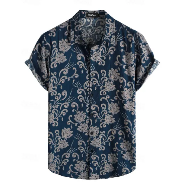 Retro Vintage Boho 1970s Shirt Hawaiian Shirts Hippie Floral Fancy Dress Men's Halloween Carnival Music Festival Beach Vacation Wear Retro Theme Party Adults' Shirt