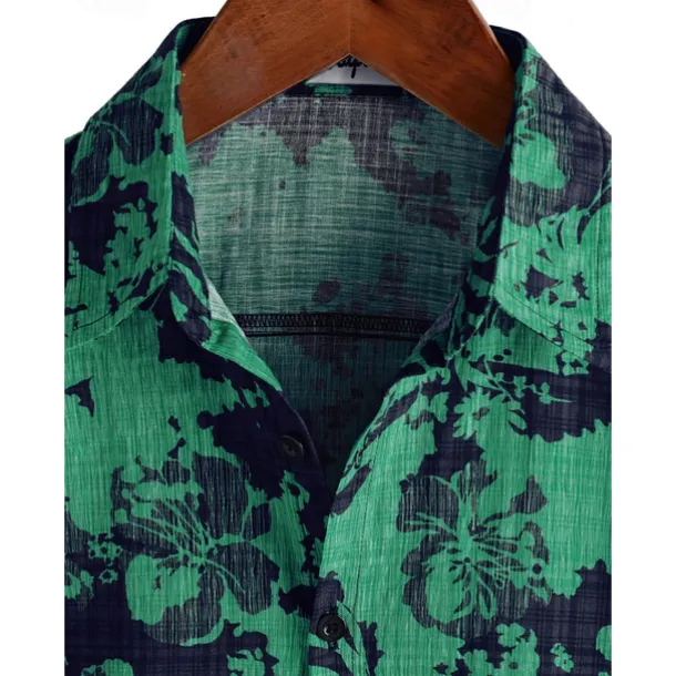 Retro Vintage Boho 1970s Shirt Hawaiian Shirts Hippie Floral Fancy Dress Men's Halloween Carnival Music Festival Beach Vacation Wear Retro Theme Party Adults' Shirt