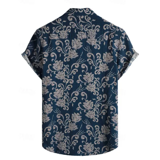 Retro Vintage Boho 1970s Shirt Hawaiian Shirts Hippie Floral Fancy Dress Men's Halloween Carnival Music Festival Beach Vacation Wear Retro Theme Party Adults' Shirt