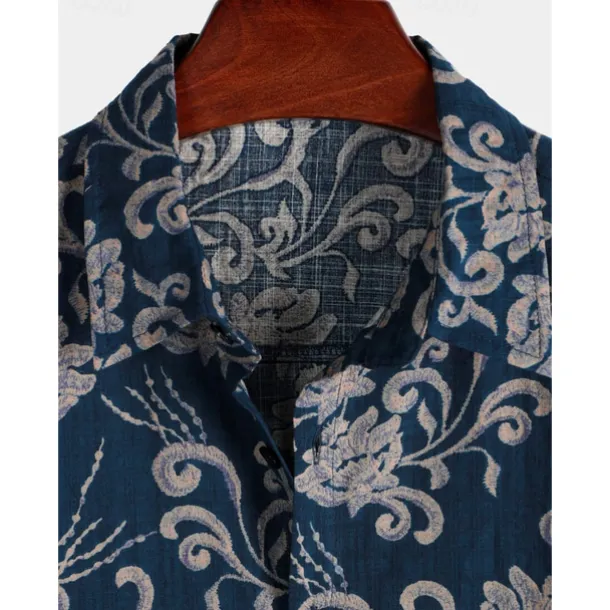 Retro Vintage Boho 1970s Shirt Hawaiian Shirts Hippie Floral Fancy Dress Men's Halloween Carnival Music Festival Beach Vacation Wear Retro Theme Party Adults' Shirt