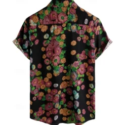 Retro Vintage Boho 1970s Shirt Hawaiian Shirts Hippie Floral Fancy Dress Men's Halloween Carnival Music Festival Beach Vacation Wear Retro Theme Party Adults' Shirt