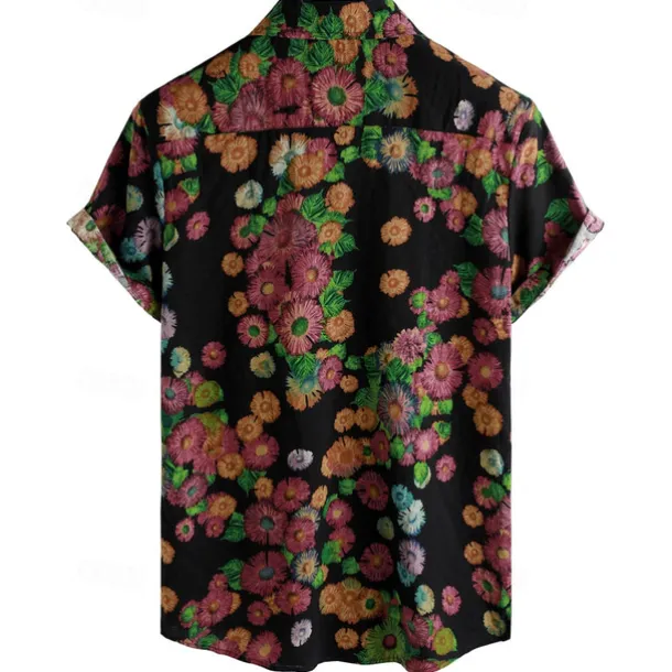 Retro Vintage Boho 1970s Shirt Hawaiian Shirts Hippie Floral Fancy Dress Men's Halloween Carnival Music Festival Beach Vacation Wear Retro Theme Party Adults' Shirt