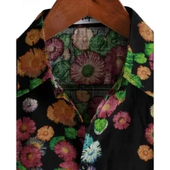 Retro Vintage Boho 1970s Shirt Hawaiian Shirts Hippie Floral Fancy Dress Men's Halloween Carnival Music Festival Beach Vacation Wear Retro Theme Party Adults' Shirt