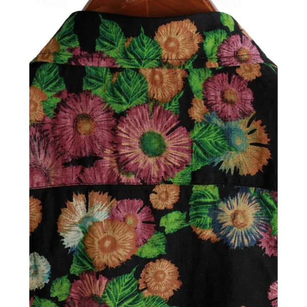 Retro Vintage Boho 1970s Shirt Hawaiian Shirts Hippie Floral Fancy Dress Men's Halloween Carnival Music Festival Beach Vacation Wear Retro Theme Party Adults' Shirt