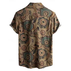 Retro Vintage Boho 1970s Shirt Hawaiian Shirts Hippie Floral Fancy Dress Men's Halloween Carnival Music Festival Beach Vacation Wear Retro Theme Party Adults' Shirt