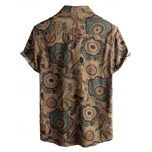 Retro Vintage Boho 1970s Shirt Hawaiian Shirts Hippie Floral Fancy Dress Men's Halloween Carnival Music Festival Beach Vacation Wear Retro Theme Party Adults' Shirt