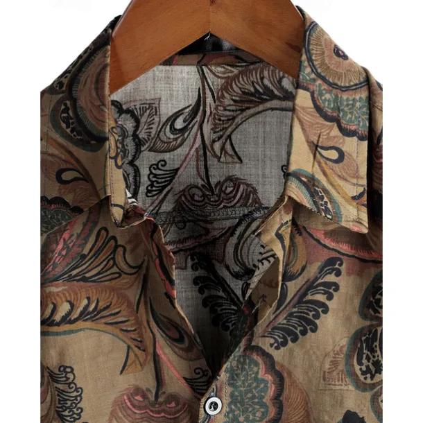 Retro Vintage Boho 1970s Shirt Hawaiian Shirts Hippie Floral Fancy Dress Men's Halloween Carnival Music Festival Beach Vacation Wear Retro Theme Party Adults' Shirt