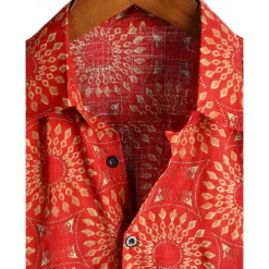 Retro Vintage Boho 1970s Shirt Hawaiian Shirts Hippie Tribal Ethnic African Pattern Fancy Dress Men's Halloween Carnival Music Festival Beach Vacation Wear Retro Theme Party Adults' Shirt