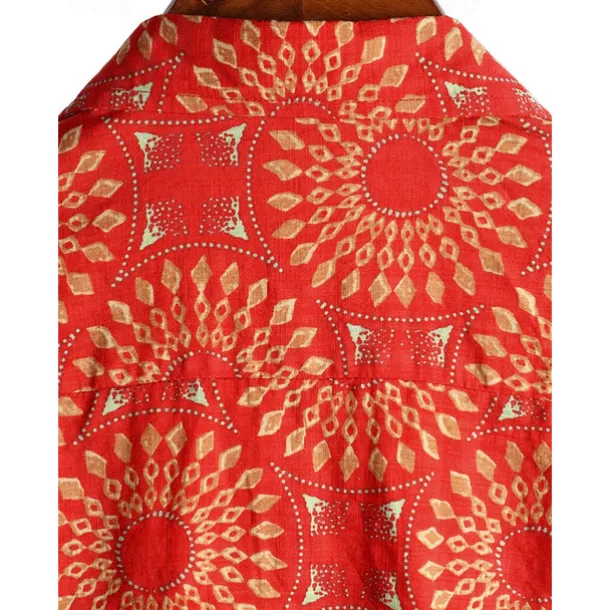 Retro Vintage Boho 1970s Shirt Hawaiian Shirts Hippie Tribal Ethnic African Pattern Fancy Dress Men's Halloween Carnival Music Festival Beach Vacation Wear Retro Theme Party Adults' Shirt