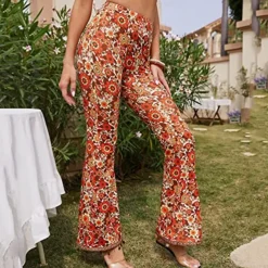 Retro Vintage Boho 1970s Trousers Bell Bottom Pants Flared Trousers Wide Leg Pants Hippie Women's Pride Parade Pride Month Adults' Pants