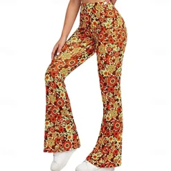 Retro Vintage Boho 1970s Trousers Bell Bottom Pants Flared Trousers Wide Leg Pants Hippie Women's Pride Parade Pride Month Adults' Pants