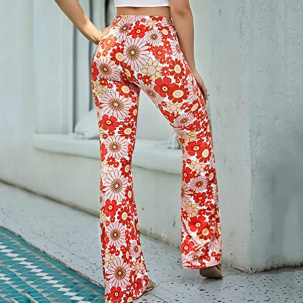 Retro Vintage Boho 1970s Trousers Bell Bottom Pants Flared Trousers Wide Leg Pants Hippie Women's Pride Parade Pride Month Adults' Pants