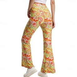 Retro Vintage Boho 1970s Trousers Bell Bottom Pants Flared Trousers Wide Leg Pants Hippie Women's Pride Parade Pride Month Adults' Pants