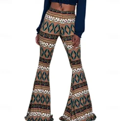 Retro Vintage Boho 1970s Trousers Bell Bottom Pants Flared Trousers Wide Leg Pants Hippie Women's Pride Parade Pride Month Adults' Pants