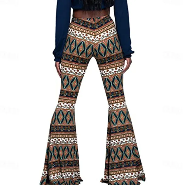 Retro Vintage Boho 1970s Trousers Bell Bottom Pants Flared Trousers Wide Leg Pants Hippie Women's Pride Parade Pride Month Adults' Pants