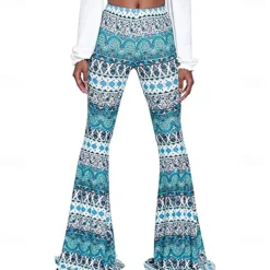 Retro Vintage Boho 1970s Trousers Bell Bottom Pants Flared Trousers Wide Leg Pants Hippie Women's Pride Parade Pride Month Adults' Pants