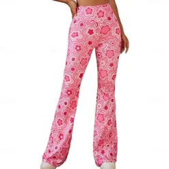 Retro Vintage Boho 1970s Trousers Bell Bottom Pants Flared Trousers Wide Leg Pants Hippie Women's Pride Parade Pride Month Adults' Pants