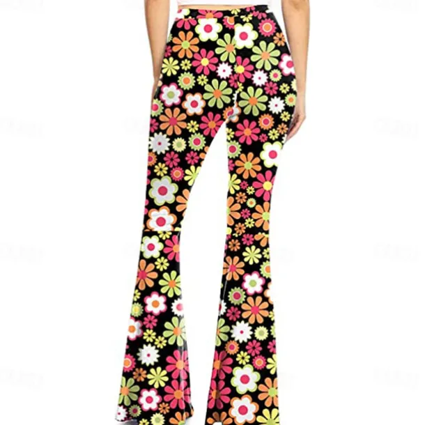 Retro Vintage Boho 1970s Trousers Bell Bottom Pants Flared Trousers Wide Leg Pants Hippie Women's Pride Parade Pride Month Adults' Pants